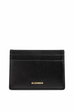 JIL SANDER BLACK Leather card holder