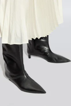JIL SANDER BLACK Leather ankle boots