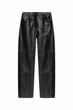 JIL SANDER BLACK Leather pants