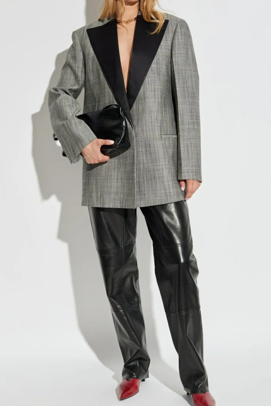 JIL SANDER BLACK Leather pants