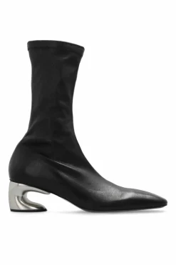 JIL SANDER BLACK Leather ankle boots