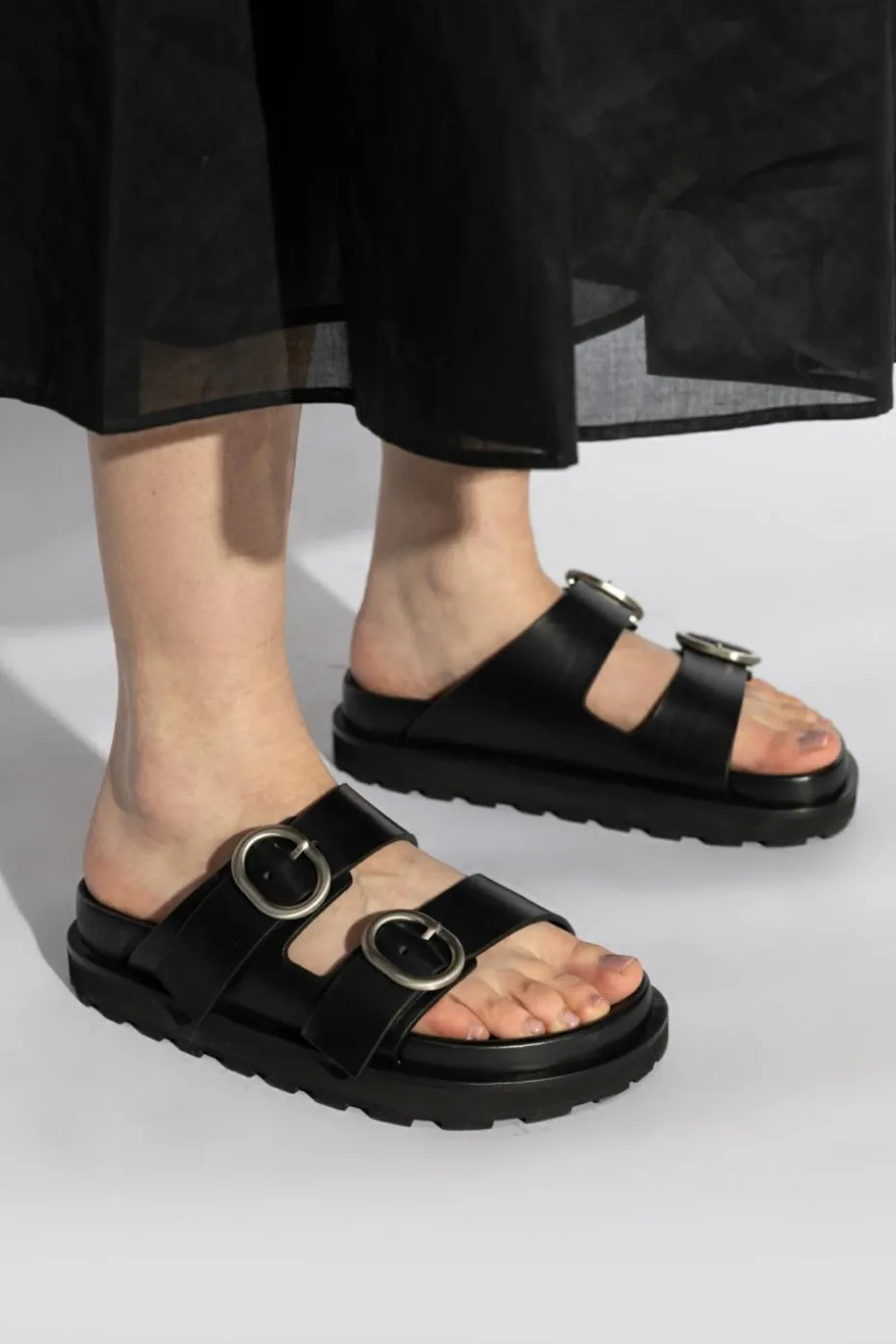 JIL SANDER+ BLACK Leather sandals