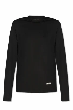 JIL SANDER BLACK Long-sleeved T-shirt