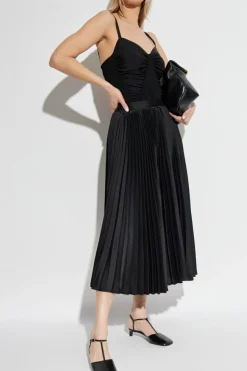 JIL SANDER BLACK Pleated skirt
