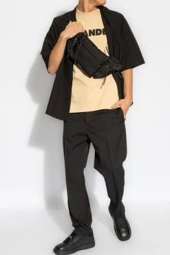 JIL SANDER BLACK Pleat-front trousers