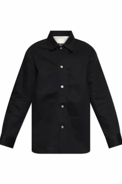 JIL SANDER BLACK Shirt with side pockets