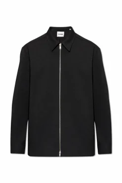 JIL SANDER BLACK Shirt with zip