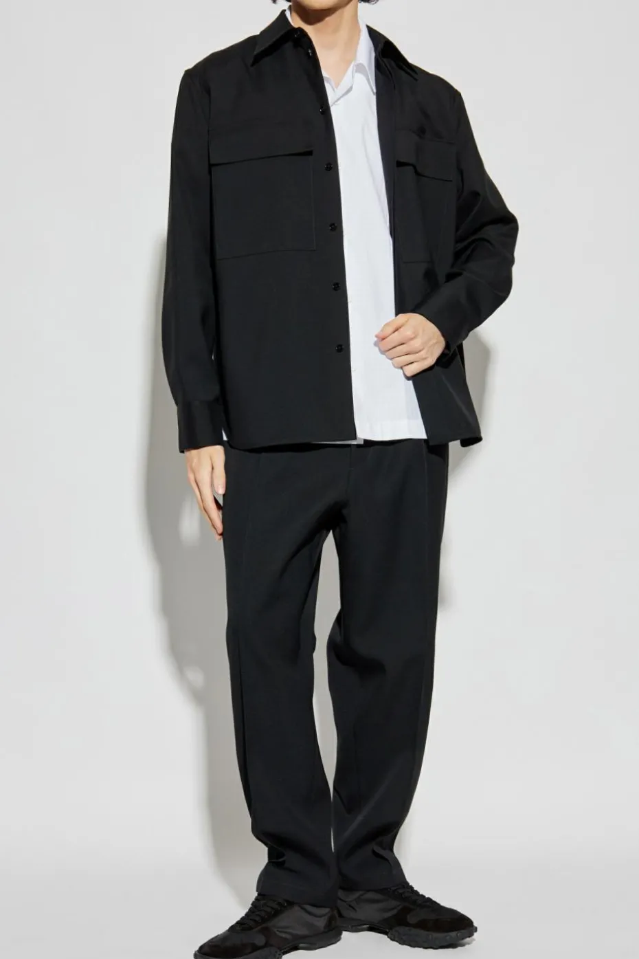 JIL SANDER BLACK Shirt with pockets