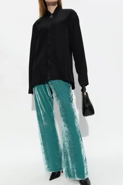 JIL SANDER BLACK Shirt with zip fastening
