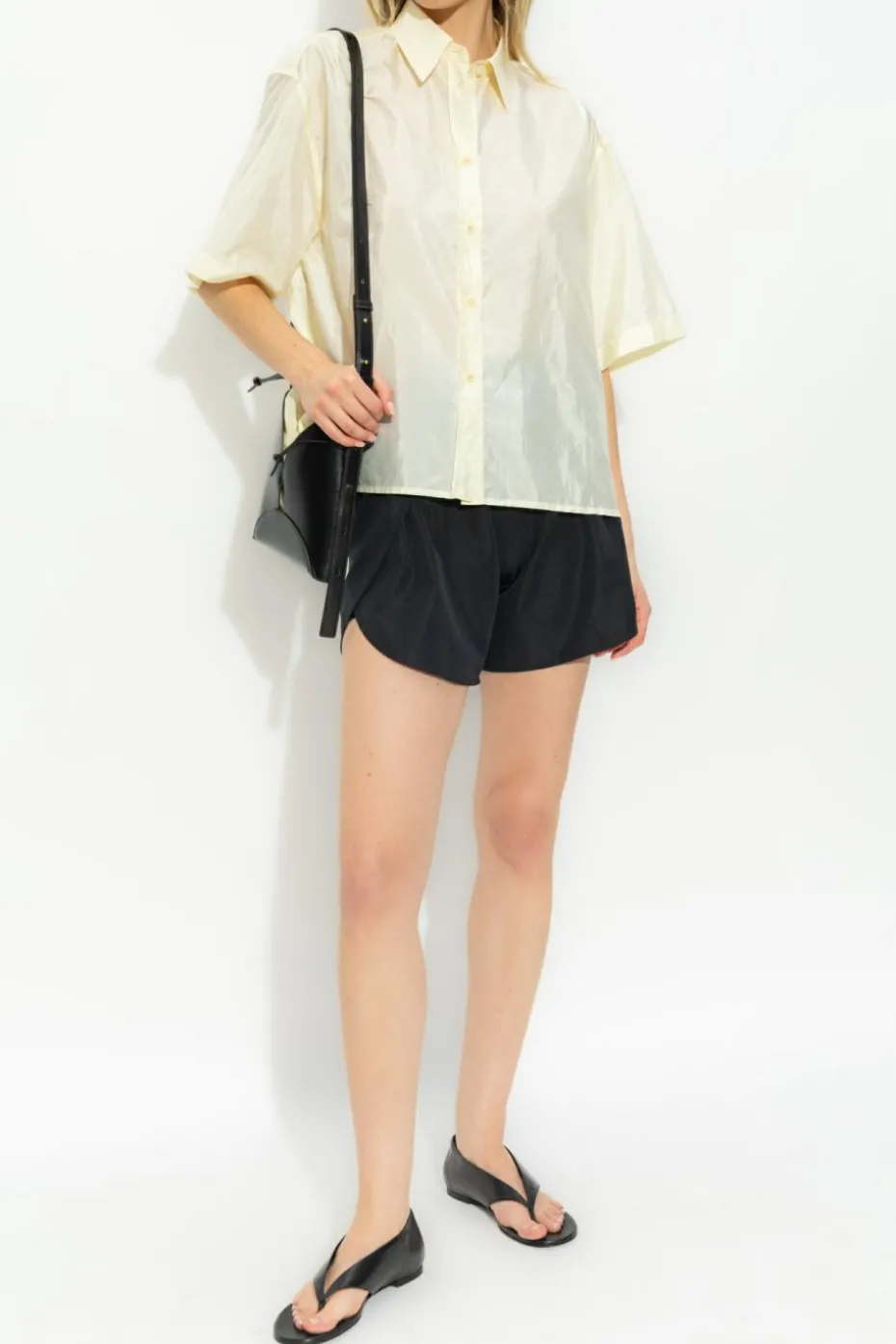 JIL SANDER+ BLACK Shorts with printed logo