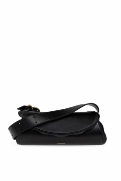 JIL SANDER BLACK Shoulder bag Cannolo Mini Wave