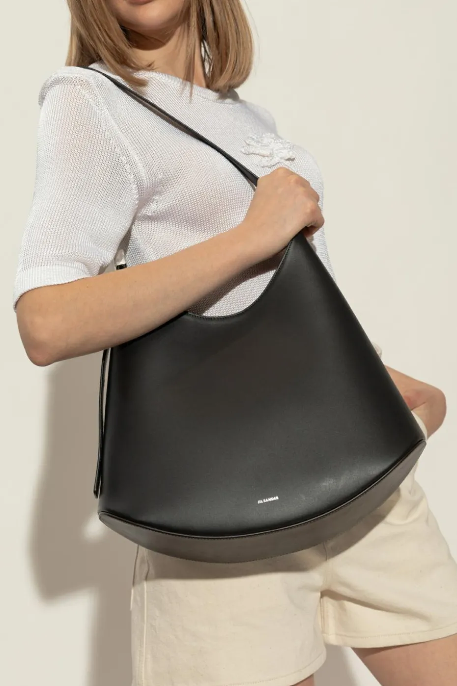 JIL SANDER BLACK Shoulder bag Eldorado Medium