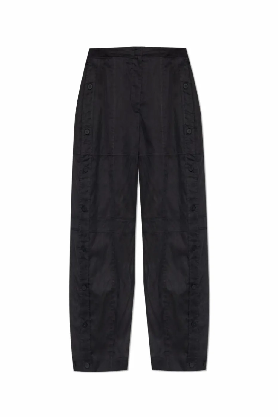 JIL SANDER BLACK Trousers with fastenings