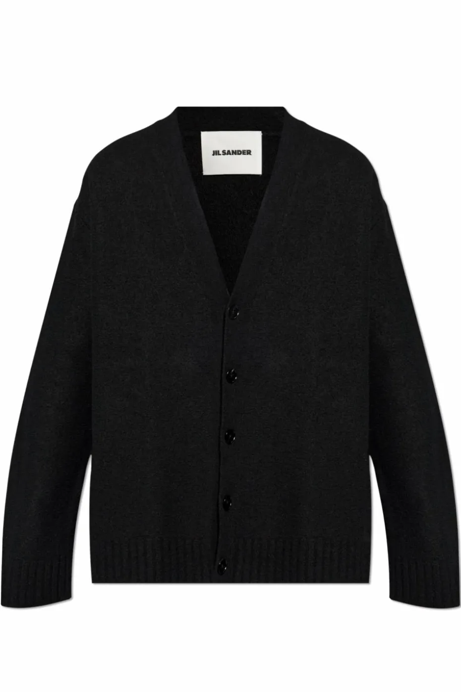 JIL SANDER BLACK Wool cardigan