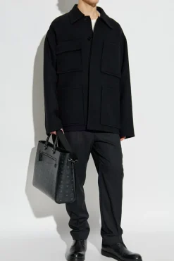 JIL SANDER BLACK Wool coat