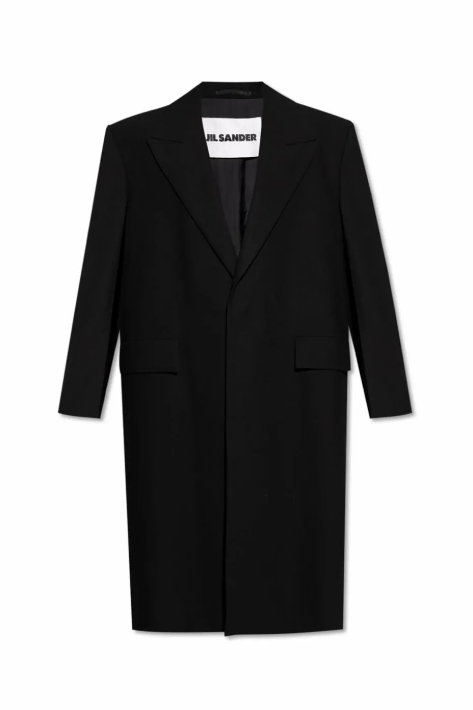 JIL SANDER BLACK Wool coat