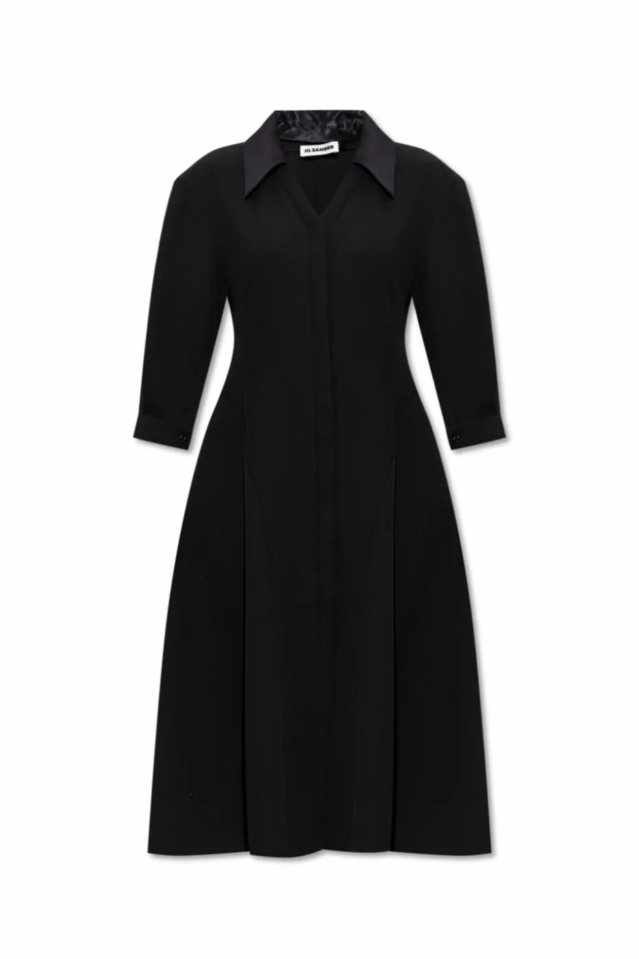 JIL SANDER BLACK Wool dress