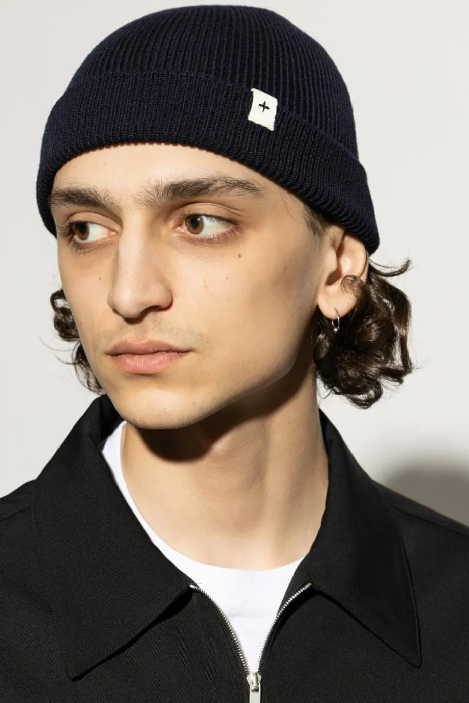 JIL SANDER+ BLACK Wool hat