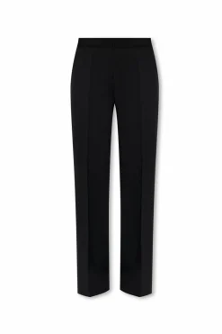 JIL SANDER BLACK Wool pleat-front trousers