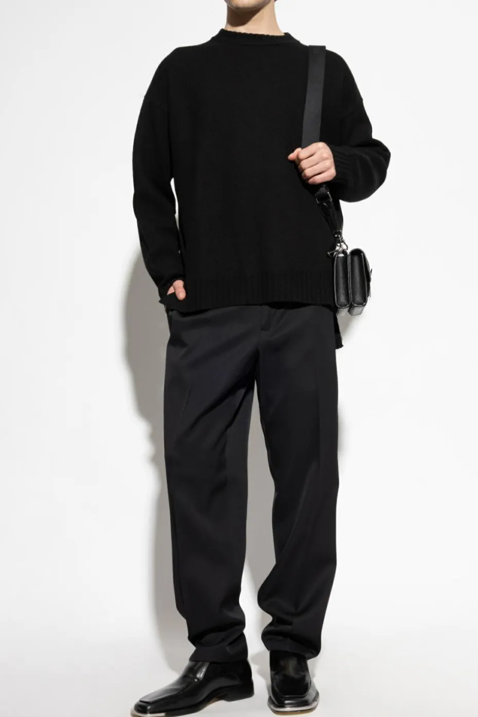 JIL SANDER BLACK Wool sweater