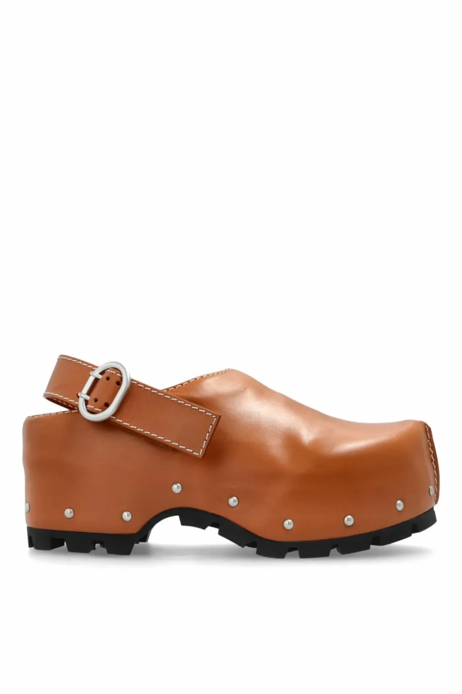 JIL SANDER+ BROWN Leather clogs