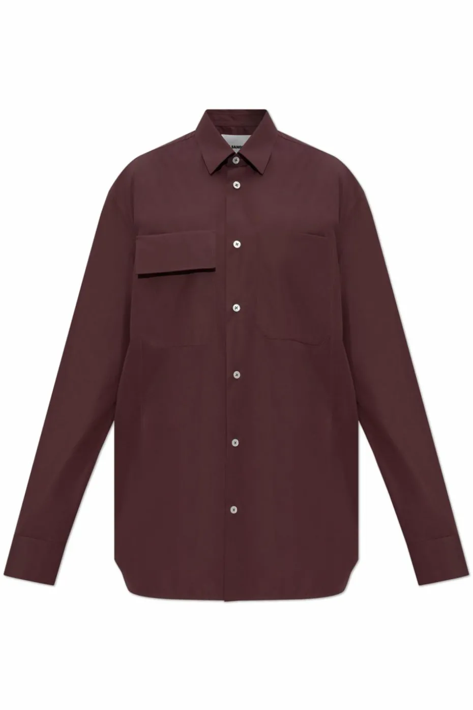 JIL SANDER BURGUNDY Shirt with Pocket