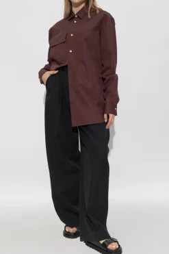 JIL SANDER BURGUNDY Shirt with Pocket