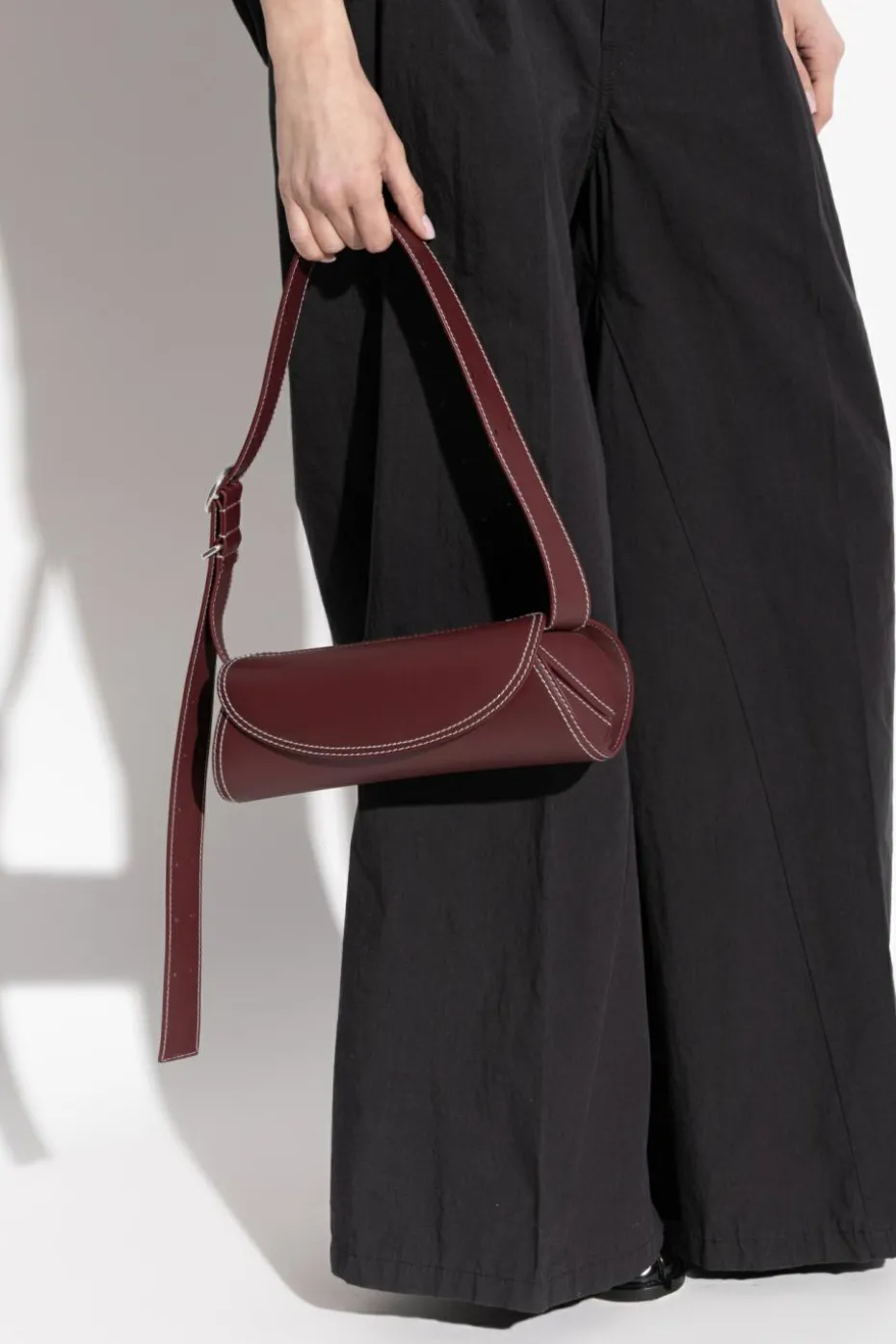 JIL SANDER BURGUNDY Shoulder bag ‘Canollo Small’