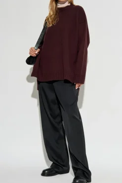 JIL SANDER BURGUNDY Wool sweater
