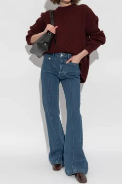 JIL SANDER BURGUNDY Wool sweater