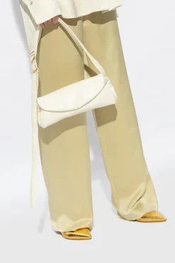 JIL SANDER cream ‘Cannolo Small’ shoulder bag