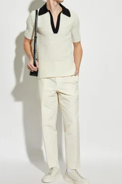 JIL SANDER cream Creased pants