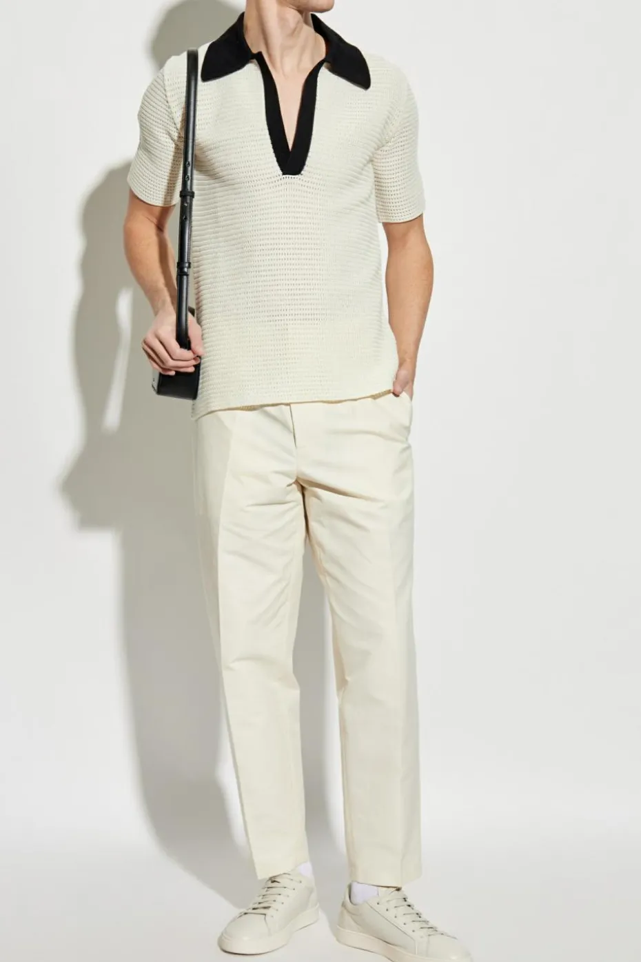 JIL SANDER cream Creased pants