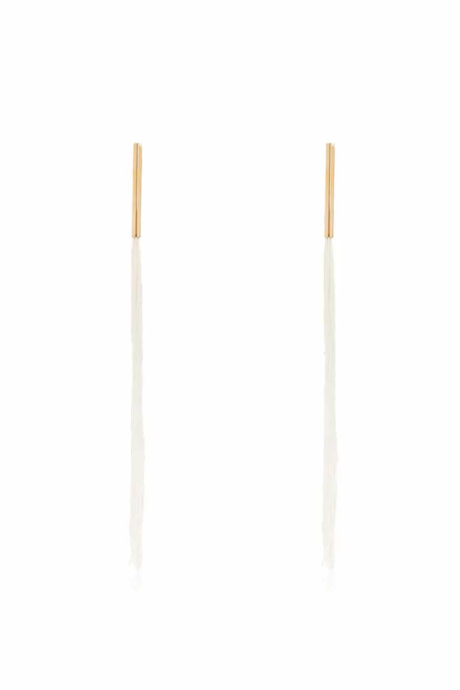 JIL SANDER cream Earrings with long tassels