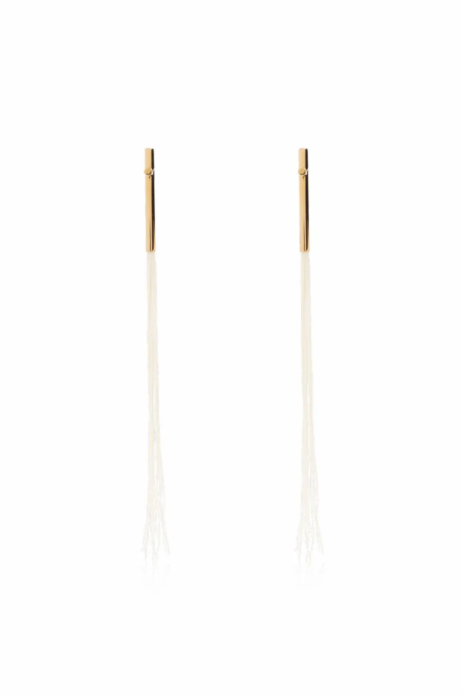 JIL SANDER cream Earrings with long tassels