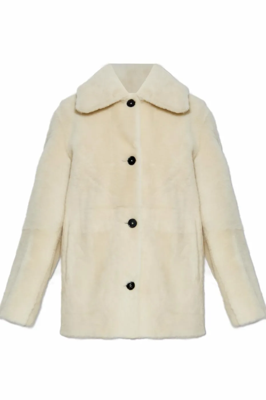 JIL SANDER cream Fur coat