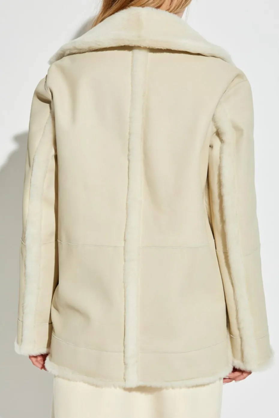 JIL SANDER cream Fur coat