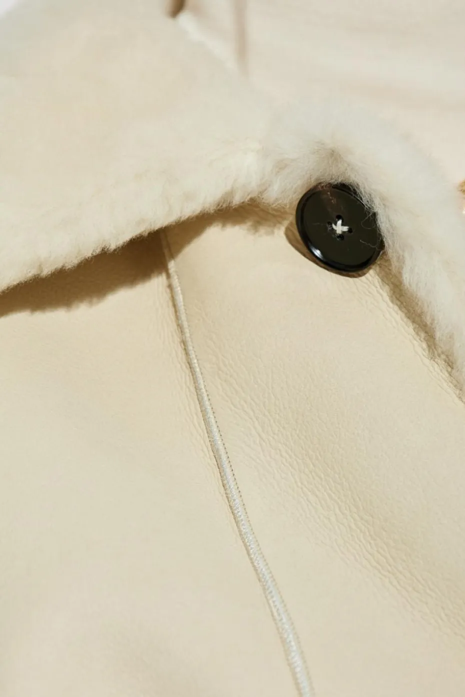 JIL SANDER cream Fur coat