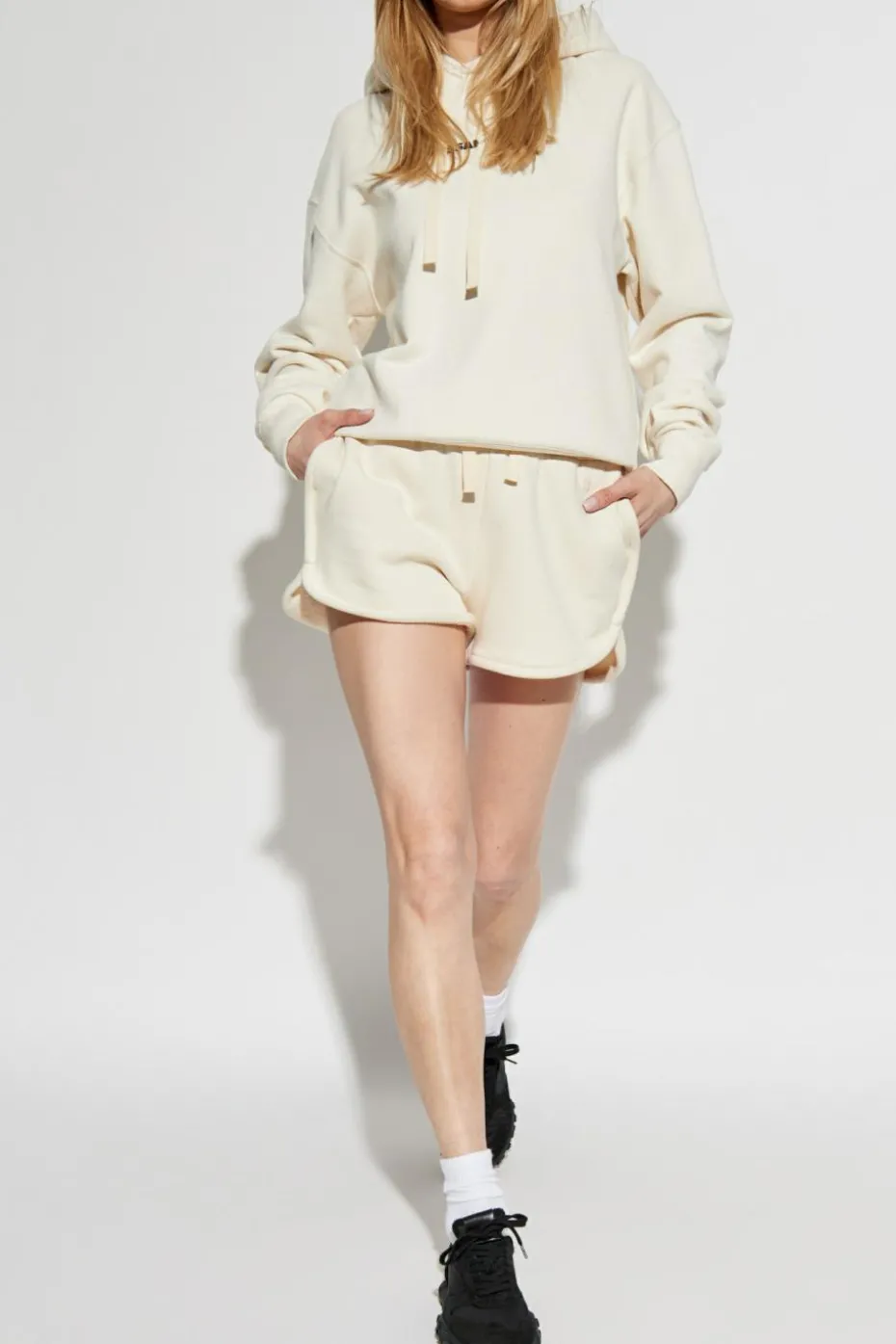 JIL SANDER+ cream Logo shorts