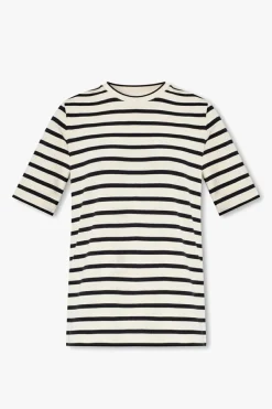 JIL SANDER+ cream Striped T-shirt