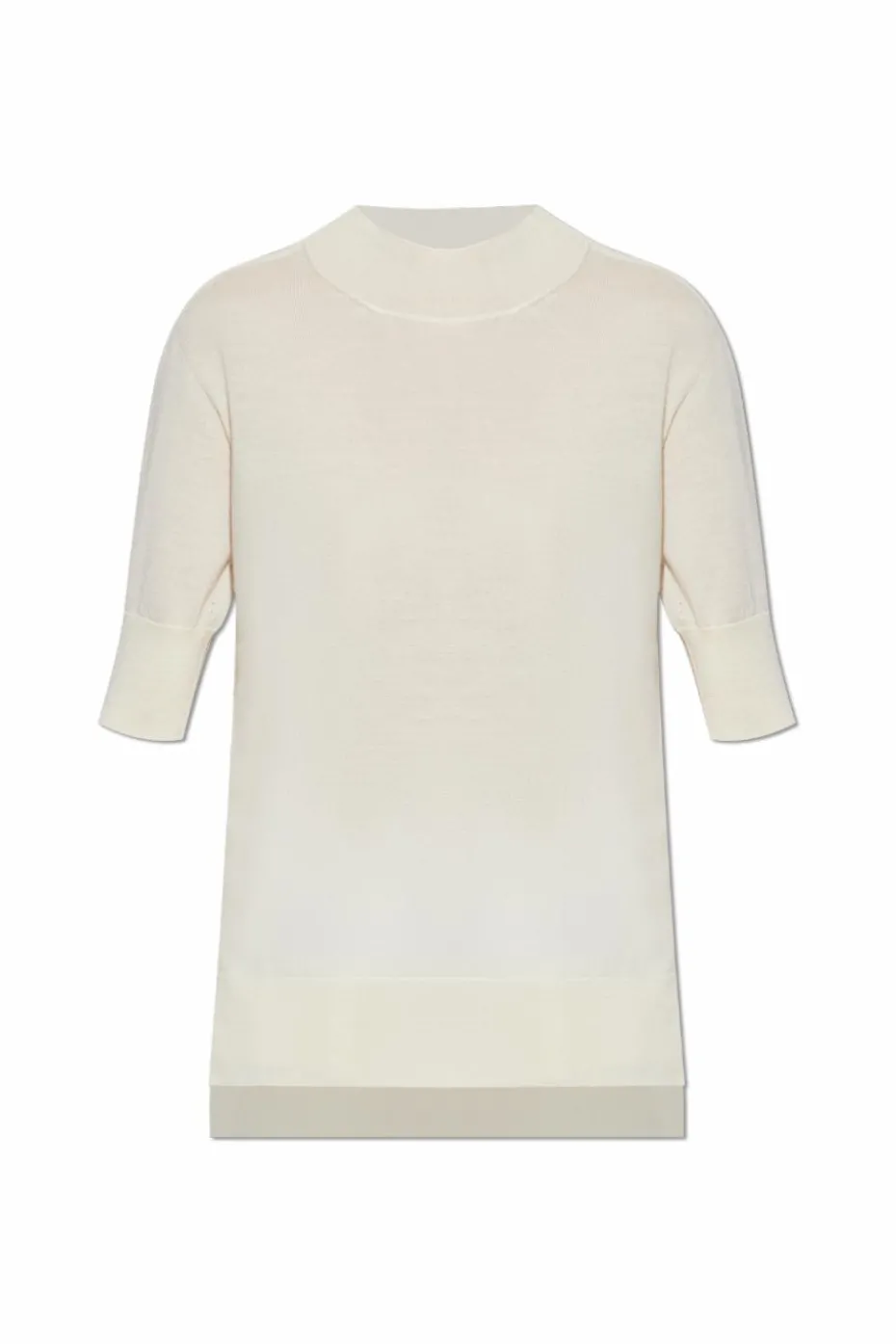 JIL SANDER cream Sweater with stand-up collar