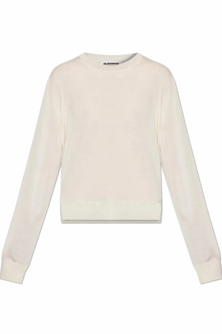 JIL SANDER cream Sweater with side slits