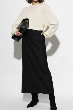 JIL SANDER cream Sweater with side slits