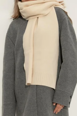 JIL SANDER cream Wool scarf