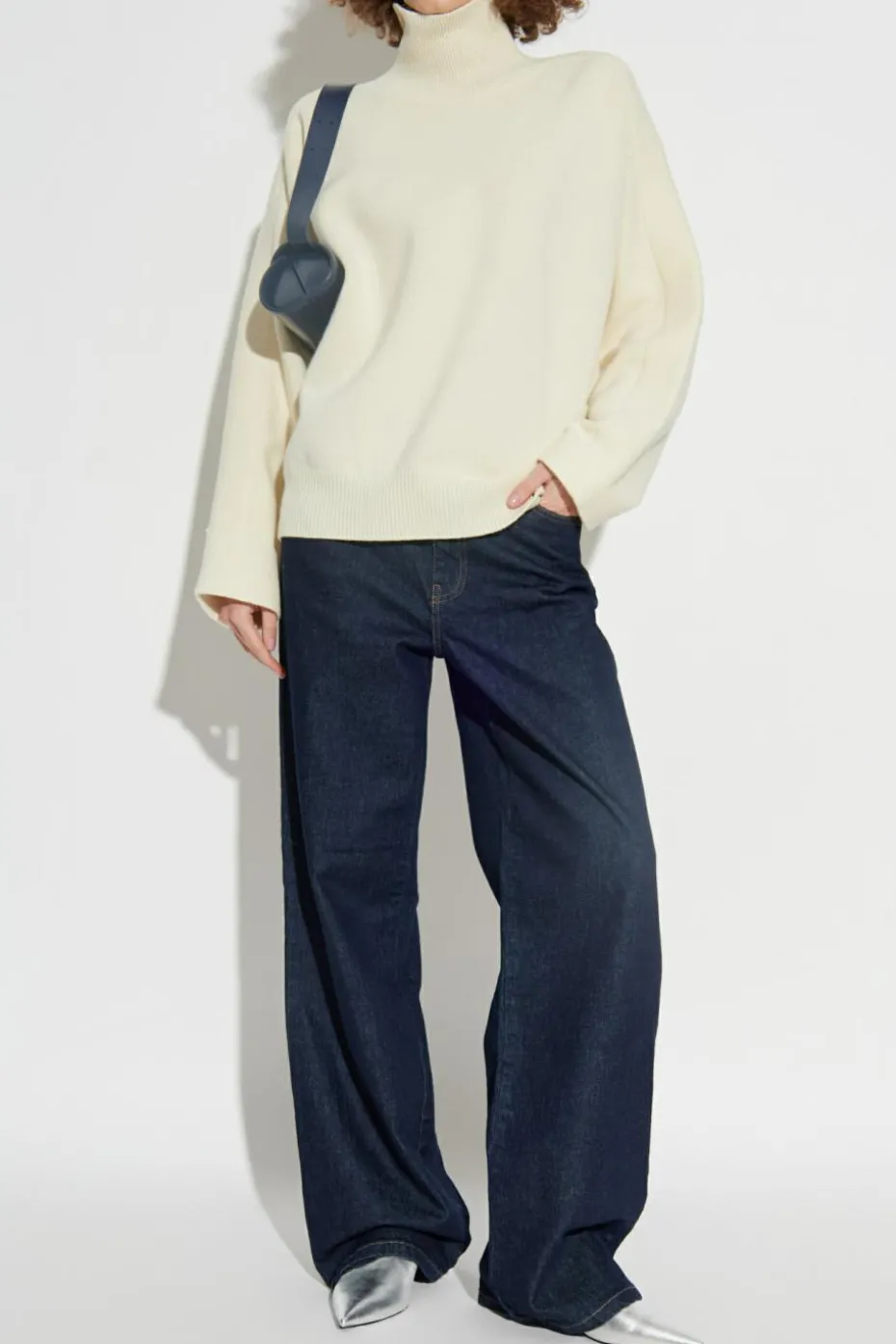 JIL SANDER cream Wool turtleneck