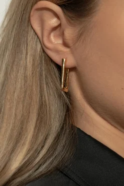 JIL SANDER GOLD Brass Earrings