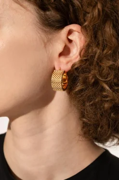 JIL SANDER GOLD Brass earrings