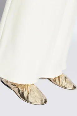 JIL SANDER GOLD Leather ballet flats