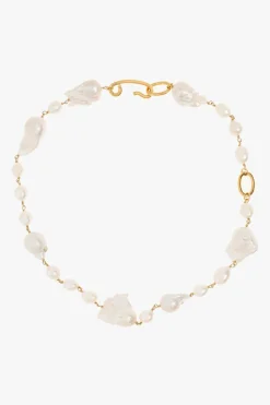 JIL SANDER GOLD Necklace with pearls