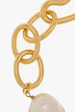 JIL SANDER GOLD Pearl-embellished bracelet